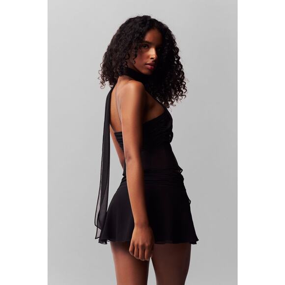 Guizio Chiffon Wrap Around Top Black - M - Picture 2 of 7